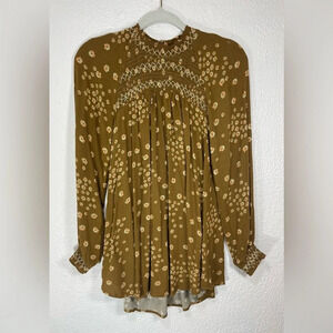 Free People Flowers in her Hair Tunic Oversized Women’s XS Floral High Neck